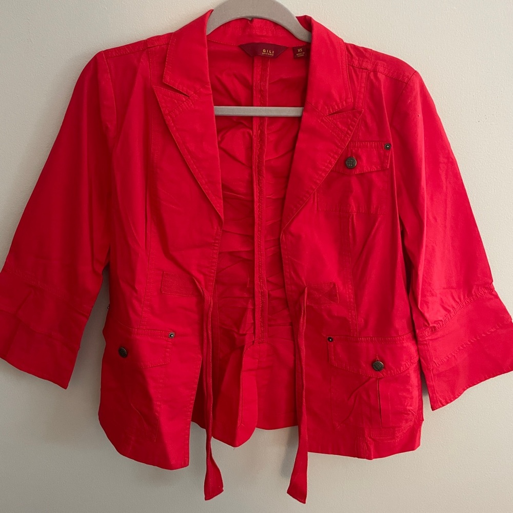 GILI Women's Bold Red Utility Jacket